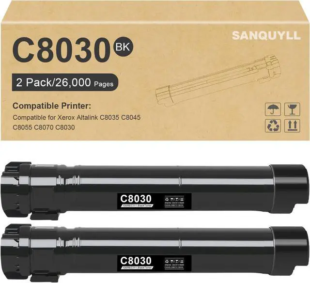 Alt view image 7 of 7 - C8030 C8045 Black Toner Cartridge Compatible for Xerox Altalink C8030 C8035 C8045 C8055 C8070 Toner for 006R01697 Cartridge High Yield 26,000 Pages (2 Black)