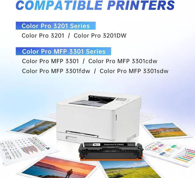 Alt view image 2 of 7 - 218A Toner Cartridges with Chip Compatible for HP 218A 218X 218 W2180A W2180X W2181A W2182A W2183A Replacement, for HP Color Pro MFP 3201dw, MFP 3301cdw 3301fdw 3301sdw, 4 Color Pack