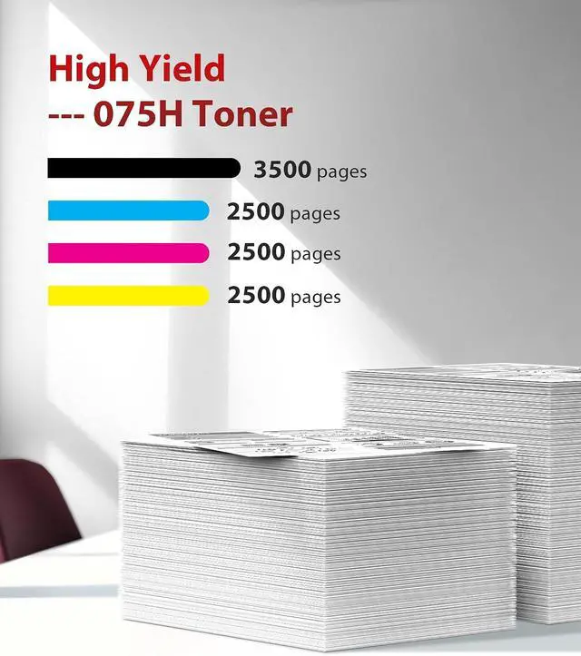 Alt view image 3 of 7 - 075 075H Compatible for Canon 075 075H Toner cartridges 4 Pack