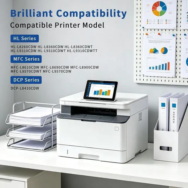 Alt view image 2 of 6 - TN431 4-Color Toner Cartridge Set Replacement for Brother TN431 TN-431 Toner Cartridge Set Work with hl-l8260cdw, hl-l8360cdw, mfc-l8610cdw, mfc-l8900cdw Printers