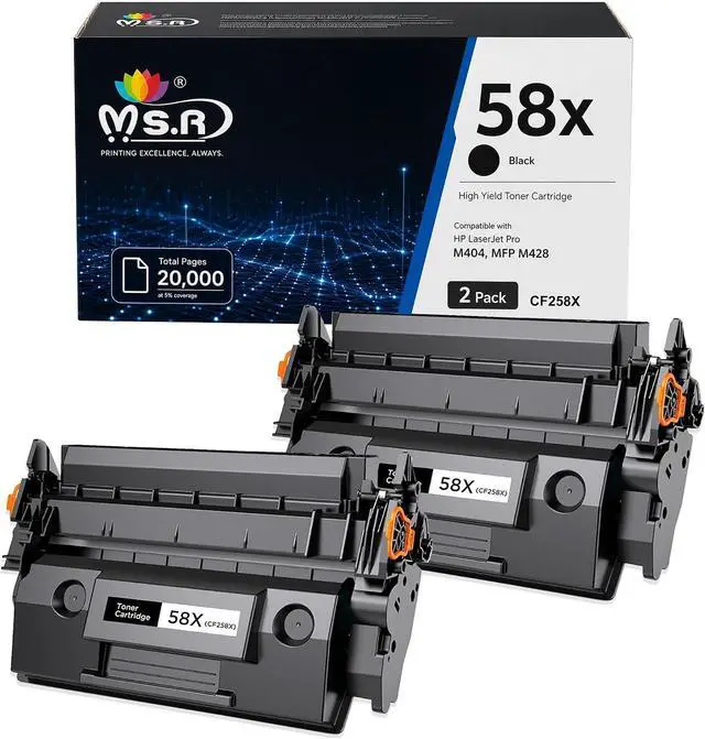Main image of 58X CF258X Toner Cartridge Black Replacement for HP 58X CF258X 58A CF258A High Yield Black Toner Cartridges Work With Laser Jet Pro M404dw M406dn M404dn M404n MFP M430f M428fdn Printer Toner (2 Black)