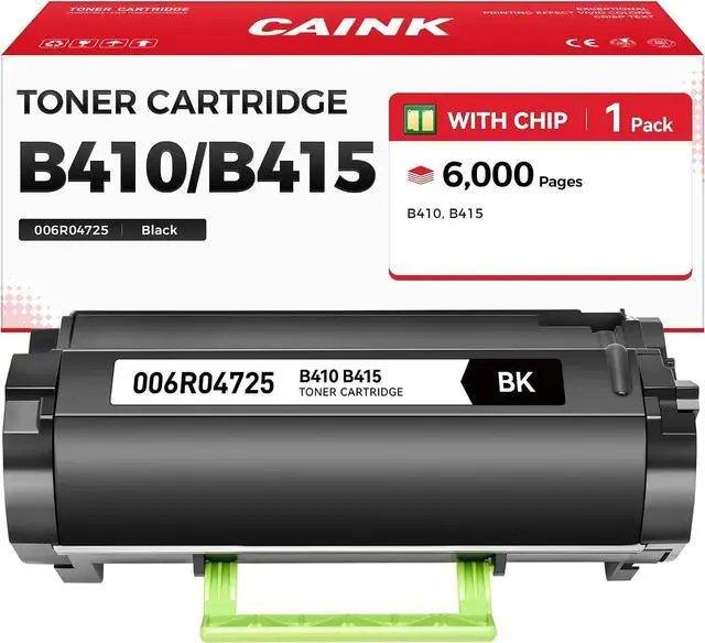 Main image of B410 B415 Black High Capacity Toner Cartridge with Chip Replacement for Xerox 006R04725 006R04726 Toner Compatible for Xerox B410 Versalink B415 B415DN Multfunction Printer Laser All-in-One Ink 1-Pack