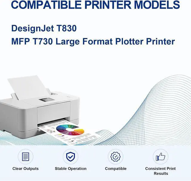 Alt view image 2 of 6 - 728 Ink Cartridges Compatible with HP DesignJet T830 MFP T730 Large Format Printers for F9J68A F9K17A F9K16A F9K15A, 4-Pack 1x300ml Matte Black,3x130ml Cyan/Magenta/Yellow