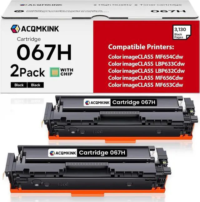 Main image of Cartridge 067H CRG067H Toner Cartridge Black Replacement for Canon 067H Color imageCLASS MF656Cdw LBP633Cdw LBP632Cdw MF653Cdw MF654Cdw Printer Ink, 2 Pack