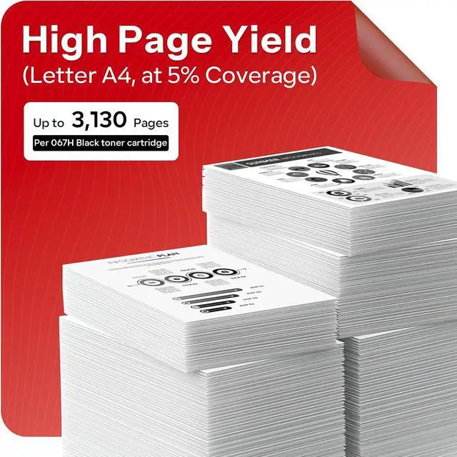 Alt view image 3 of 6 - Cartridge 067H CRG067H Toner Cartridge Black Replacement for Canon 067H Color imageCLASS MF656Cdw LBP633Cdw LBP632Cdw MF653Cdw MF654Cdw Printer Ink, 2 Pack