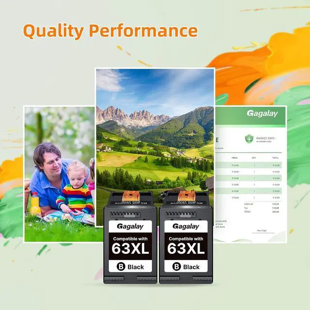 Alt view image 4 of 7 - 63XL for HP 63 Black Ink Cartridge (2-Pack) for HP Ink 63 XL B7RT5AN