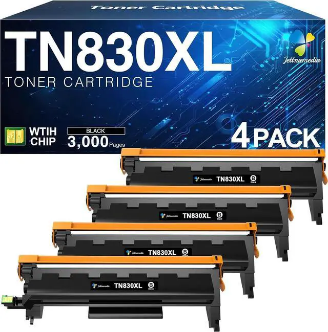 Main image of TN830XL Black Toner Cartridge Compatible for Brother TN830 TN-830XL 830 TN830XL Toner Black for Brother Printer DCP-L2640DW HL-L2460DW HL-l2405W MFC-L2820DW HL-L2400D HL-L2480DW Printer (4 Pack)