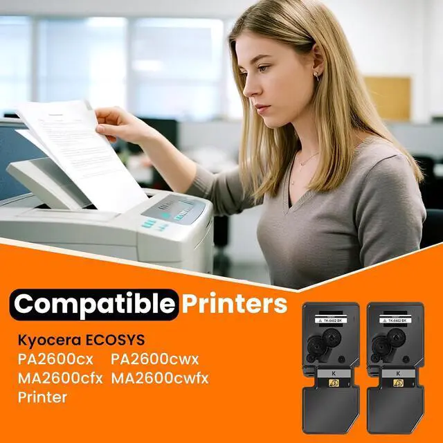 Alt view image 2 of 7 - ANNGELAS TK5452 TK-5452 Black Toner Cartridge,4,600 Pages High Yield,with Upgraded Chip,Compatible with Kyocera ECOSYS PA2600cx PA2600cwx MA2600cfx MA2600cwfx Printer(2-Pack,1T02R70US0)