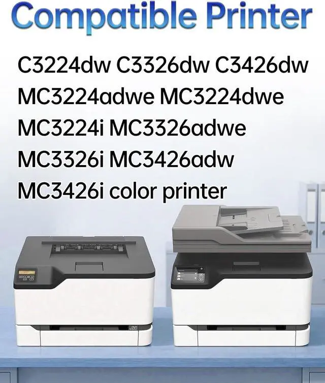 Alt view image 2 of 7 - C3210/C3224 Black Toner Cartridge Compatible with Lexmark C3224dw C3326dw C3426dw MC3224adwe MC3326adwe MC3426adw MC3426i MC3224i Color Printer with chip