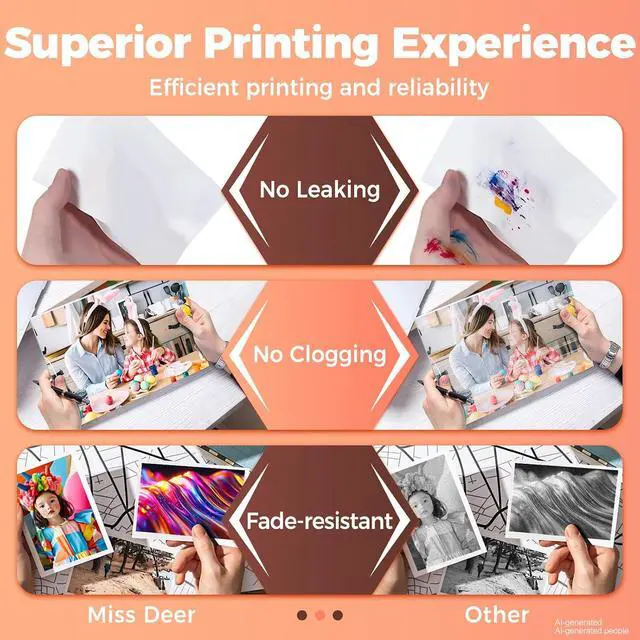 Alt view image 2 of 7 - LC3039 BK/C/M/Y Ink Cartridges Miss Deer Compatible for Brother MFC-J6945DW