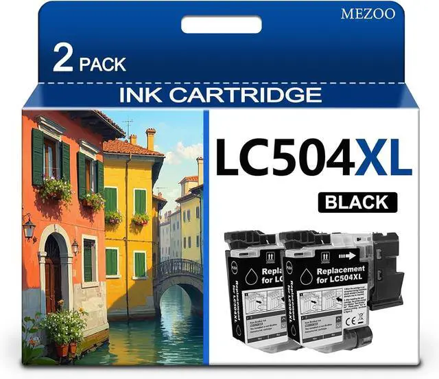 Main image of MEZOO LC504 LC504XL Black Ink Cartridge High Yield Replacement for Brother INKvestment 1355 1365 1367 MFC-J1355DW MFC-J1365DW MFC-J1367DW Printer Ink (2-Pack,Black)
