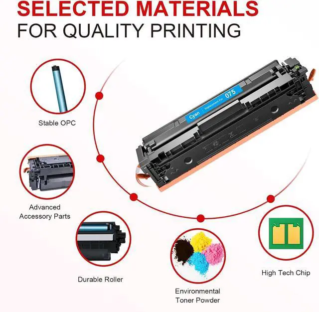 Alt view image 4 of 6 - 075 Toner Cartridge Set Compatible for Canon 075 075H MF663Cdw MF665Cdw