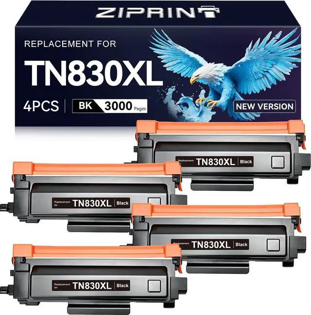 Main image of TN830XL Toner Compatible with Brother TN830 HL-L2460DW HL-l2405W, 4-Pack