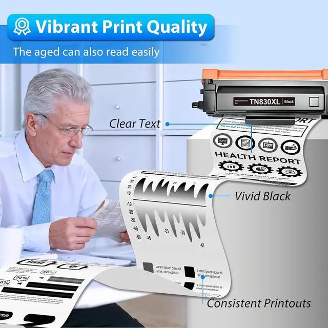 Alt view image 4 of 7 - TN830XL Toner Compatible with Brother TN830 HL-L2460DW HL-l2405W, 4-Pack