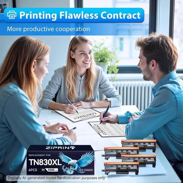 Alt view image 5 of 7 - TN830XL Toner Compatible with Brother TN830 HL-L2460DW HL-l2405W, 4-Pack