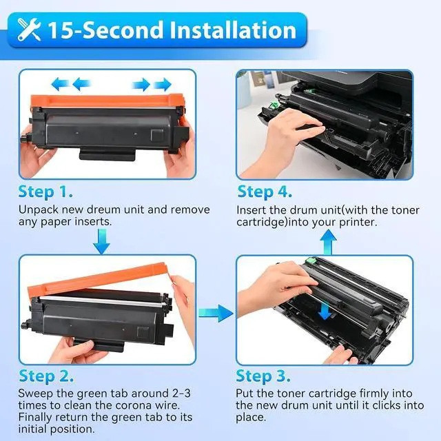 Alt view image 6 of 7 - TN830XL Toner Compatible with Brother TN830 HL-L2460DW HL-l2405W, 4-Pack