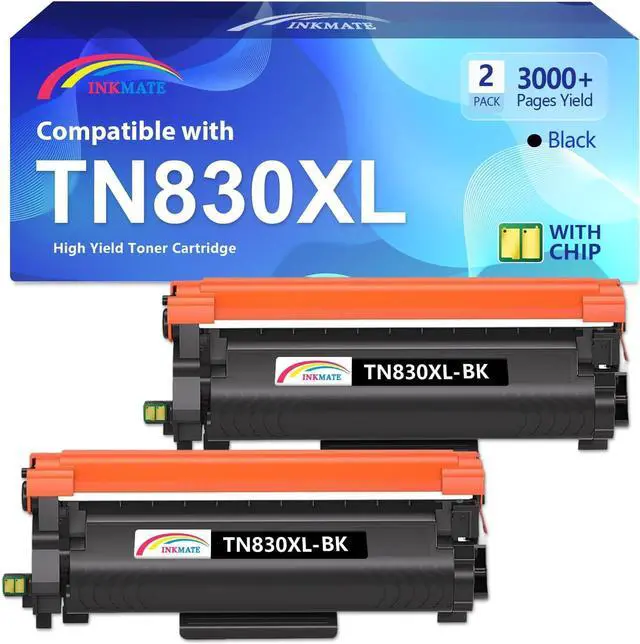 Main image of TN830XL Black High Yield Toner Cartridge Replacement for Brother TN830 TN830XL/V/R Compatible with DCP-L2640DW HL-L2400D HL-L2405W HL-L2460DW HL-L2465DW MFC-L2820DW Laser Printer (2 Pack)