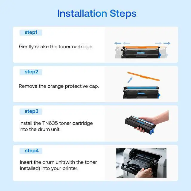 Alt view image 5 of 6 - TN635XL Toner Cartridge Compatible for Brother TN635 TN635XXL for MFC-L8930CDW HL-L8430CDW MFC-L8730CDW HL-L8570CDW MFC-L8970CDW Printer (4 Pack)