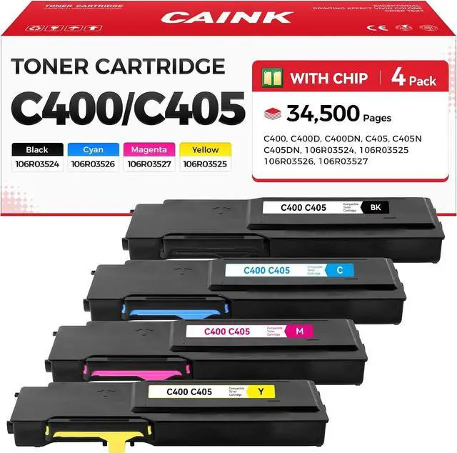 Main image of C400 C405 Toner Cartridges Set 4-Pack Replacement for Xerox 106R03524 106R03525 106R03526 106R03527 Compatible for Xerox Versalink C400 C400D C400DN C405 C405N C405DN Printer Black Cyan Yellow Magenta