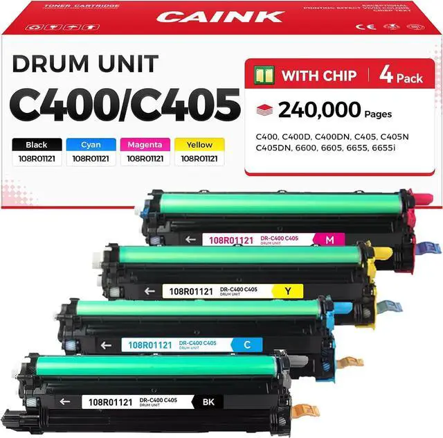 Main image of 108R01121 C400 C405 Drum Unit Set Compatible Replacement for Xerox Versalink C400 C400D C400DN C405 C405N C405DN Phaser 6600 Workcenter 6605 6655 6655i Imaging Unit Printer Black Cyan Yellow Magenta