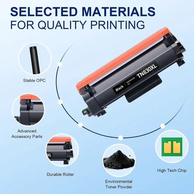 Alt view image 4 of 7 - TEINO Compatible TN830XL Toner for Brother Printer HL-L2460DW DCP-L2640DW