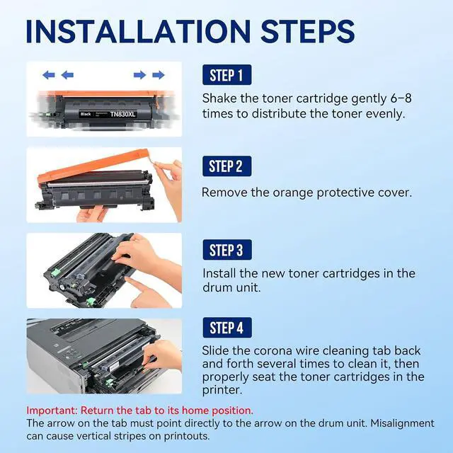 Alt view image 6 of 7 - TEINO Compatible TN830XL Toner for Brother Printer HL-L2460DW DCP-L2640DW
