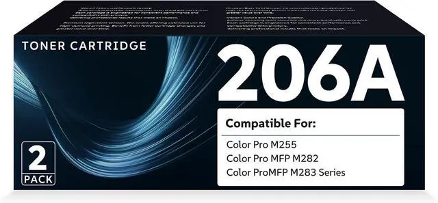 Main image of 206A Toner Cartridge 2-Pack Compatible for HP Pro MFP M283 M282 M255 Series