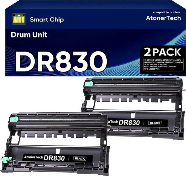 Main image of DR830 Drum Unit Replacement for Brother DR830 DR-830 TN830XL TN830 Drum with Brother HL-L2460DW DCP-L2640DW HL-L2480DW HL-L2400D HL-L2405W MFC-L2820DW Printer (2-Pack, Not Toner)