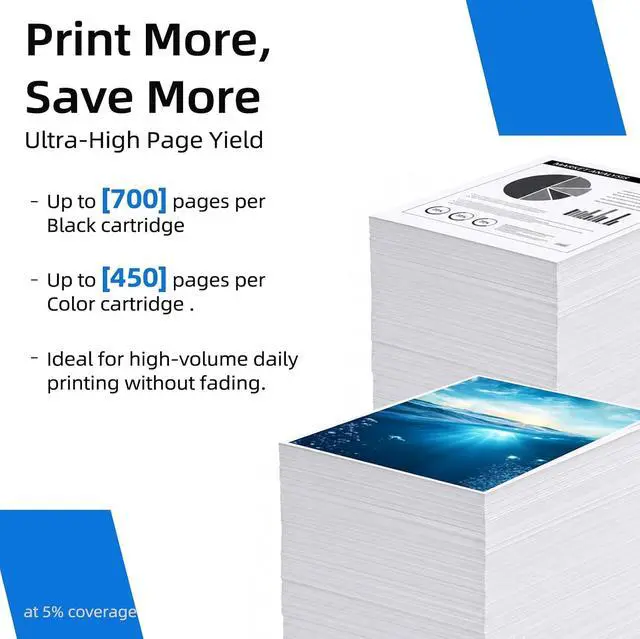 Alt view image 3 of 7 - 67XL Ink Cartridges Black/Color Combo Pack Replacement for HP Ink 67 XL HP67XL Cartridge for 2700 2700e 4100 6400 4155e 2755e 2752e 4100e 6458 6455e 4152 6055e 6052e 4152e 2742e 6400e Printer (2 Pack)
