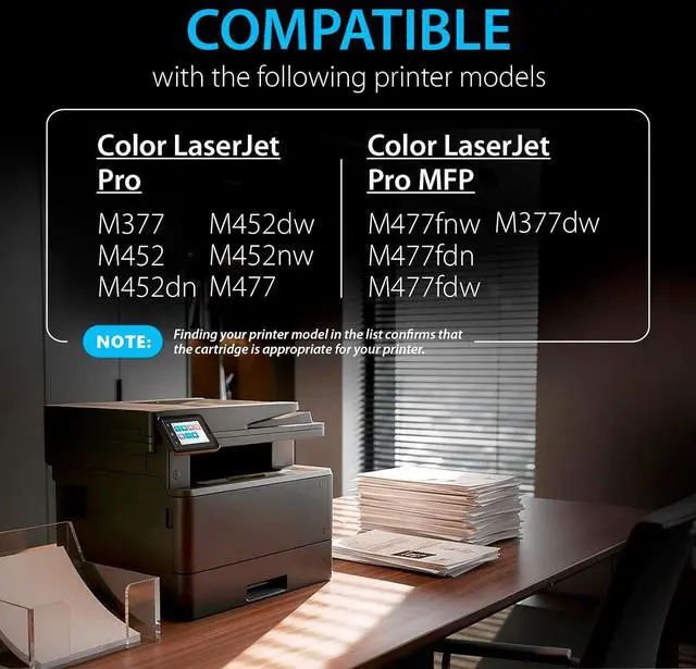 Alt view image 2 of 7 - Smart Ink Compatible 410A Toner Cartridge Replacement for HP 410A HP 410X CF410A CF411A CF412A CF413A to use with Color LaserJet Pro MFP M477fnw M452nw M452dn M477fdw M477fdn M452dw ( Black & CMY )