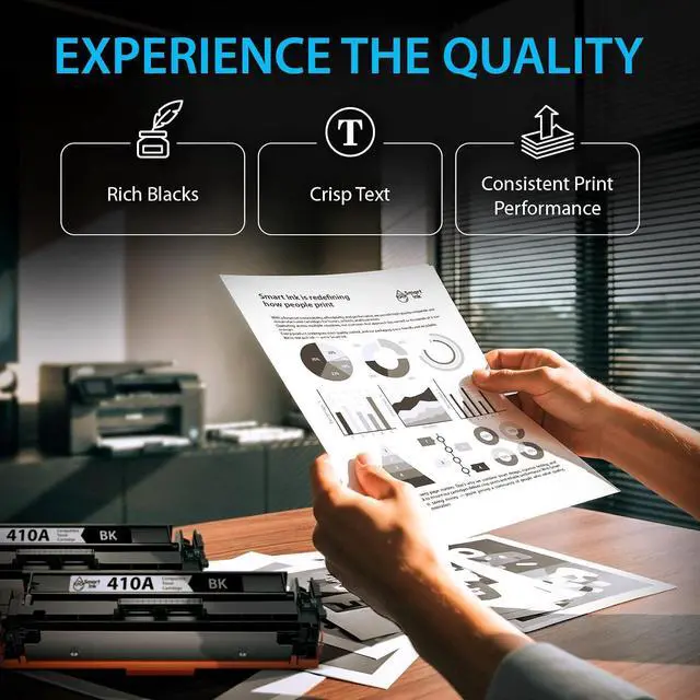 Alt view image 7 of 7 - Smart Ink Compatible 410A Toner Cartridge 2 Black Combo Replacement for HP 410A HP 410X CF410A CF411A CF412A CF413A to use with Color LaserJet Pro MFP M477fnw M452nw M452dn M477fdw M477fdn M452dw