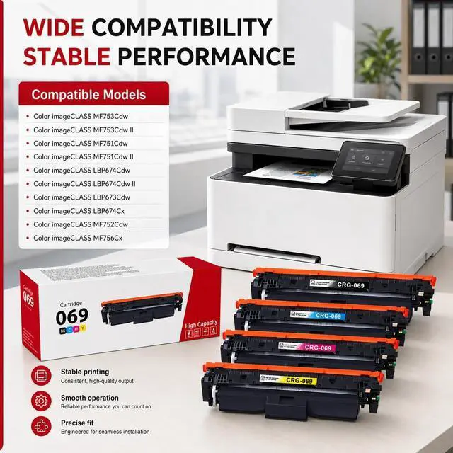 Alt view image 2 of 7 - 069 Toner Cartridge Set Replacement for Canon MF753Cdw MF753Cdw ii