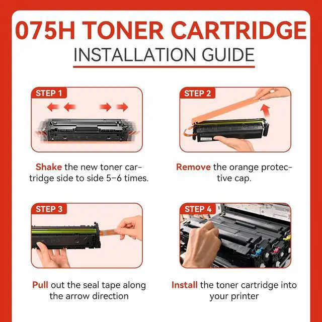 Alt view image 6 of 7 - 075 075H High Yield Toner Cartridge Compatible with Canon MF665Cdw 4 Pack