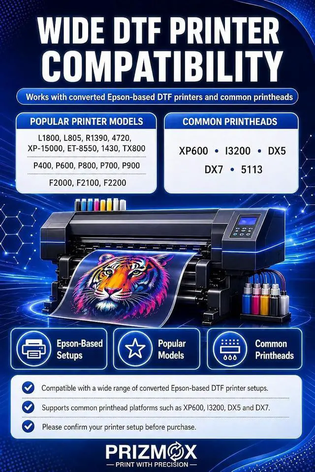 Alt view image 3 of 7 - DTF Ink 1500ML Combo Pack Pigment Ink Use with DTF Film Heat Transfer Printing, Refill for DTF Printer DX5 DX7 5113 XP600 I3200 4720 XP15000(2 White+KCMY, 250ml x 6)
