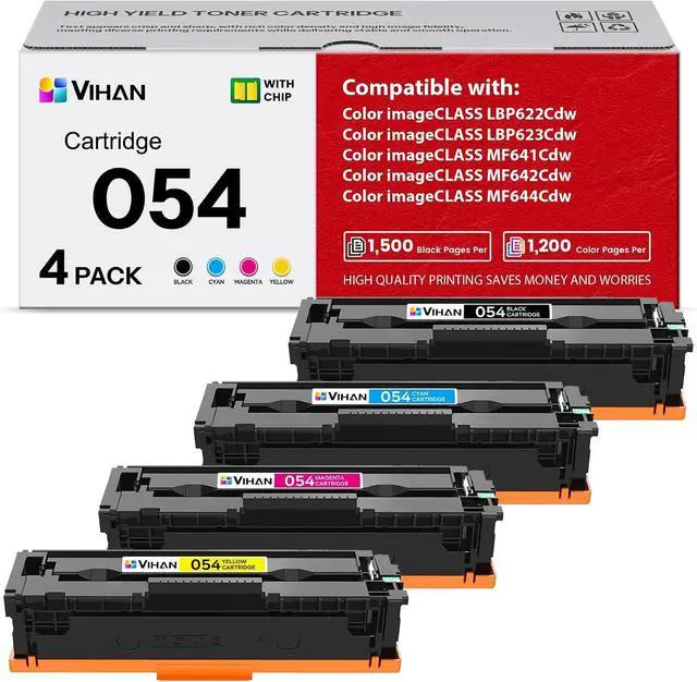 Main image of 054 Toner Cartridge Set Compatible CRG054 Replacement for Canon 054 CRG-054 Color ImageCLASS MF644Cdw MF642Cdw MF641Cdw LBP622Cdw LBP623Cdw MF641Cdw Printer Ink (4 Pack,Black Cyan Magenta Yellow)