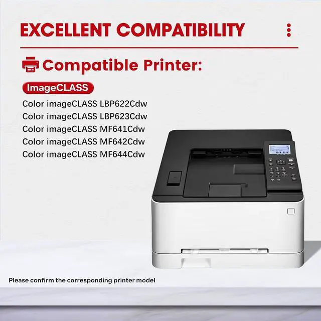 Alt view image 2 of 6 - 054 Toner Cartridge Set Compatible CRG054 Replacement for Canon 054 CRG-054 Color ImageCLASS MF644Cdw MF642Cdw MF641Cdw LBP622Cdw LBP623Cdw MF641Cdw Printer Ink (4 Pack,Black Cyan Magenta Yellow)
