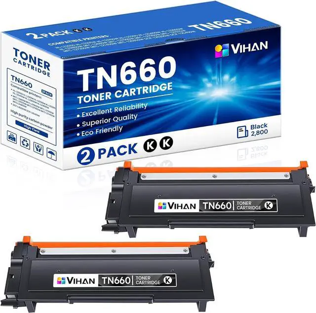 Main image of TN660 Black Toner Cartridge Replacement for Brother TN-660 HL-L2300D 2PK
