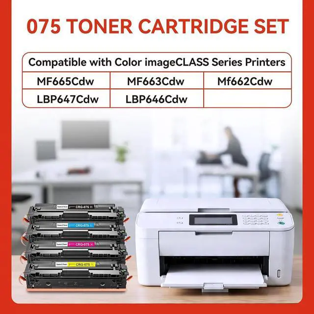 Alt view image 3 of 7 - 075 Toner Cartridge Set Compatible with Canon 075 075H for MF665Cdw 4 Pack