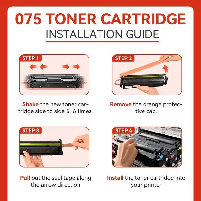 Alt view image 6 of 7 - 075 Toner Cartridge Set Compatible with Canon 075 075H for MF665Cdw 4 Pack