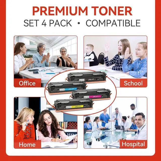 Alt view image 7 of 7 - 075 Toner Cartridge Set Compatible with Canon 075 075H for MF665Cdw 4 Pack