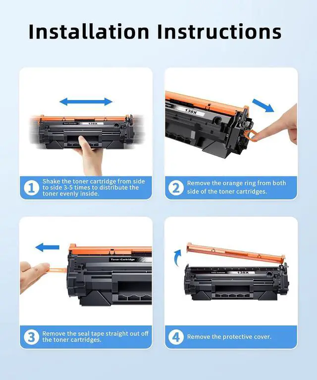 Alt view image 4 of 7 - 138X Toner Cartridge Replacement for HP W1380X 3001dw 3101fdw, 2 Black