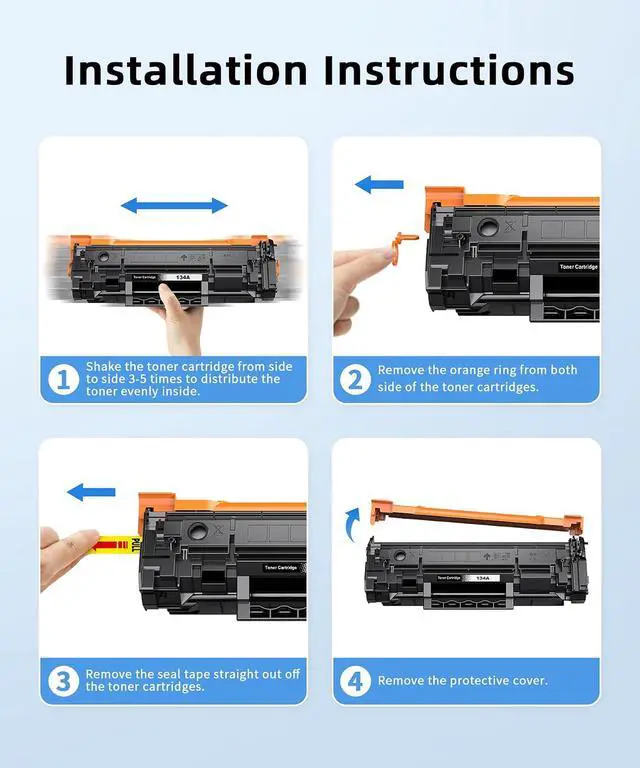 Alt view image 4 of 6 - 134A Toner Cartridge Replacement with Chip Compatible for HP W1340, 2 Black