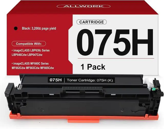 Main image of 075H 075 Black Toner Cartridge Compatible for Canon 075 H MF665CDW 1 Pack