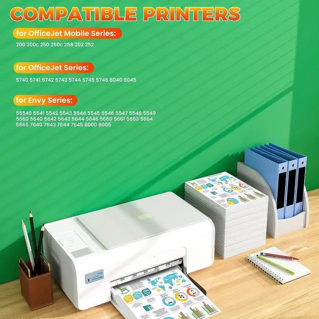 Alt view image 2 of 7 - 62XL 62 Ink Cartridges Black and Color Combo Pack Work for Envy 7640 5660