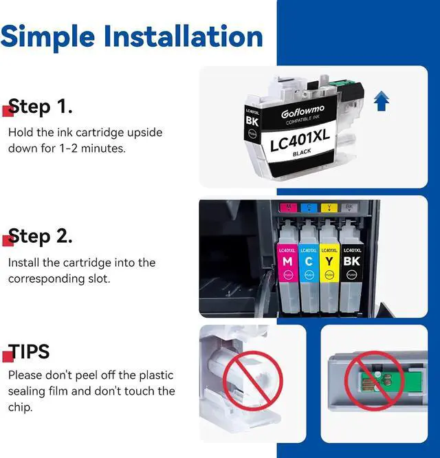 Alt view image 6 of 7 - LC401XL Ink Cartridges Compatible for Brother Printer LC401 401XL 10-Pack