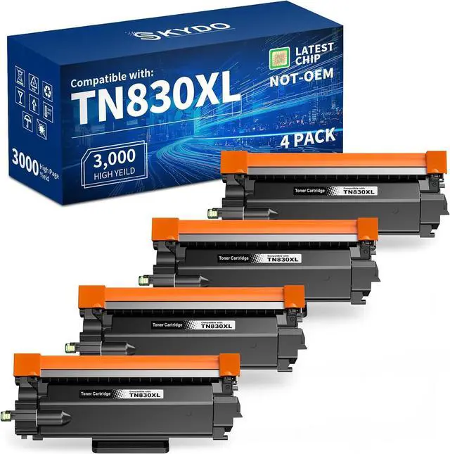 Main image of Skydo TN830XL TN830 High Yield Toner Replacement for Brother, 4 Pack