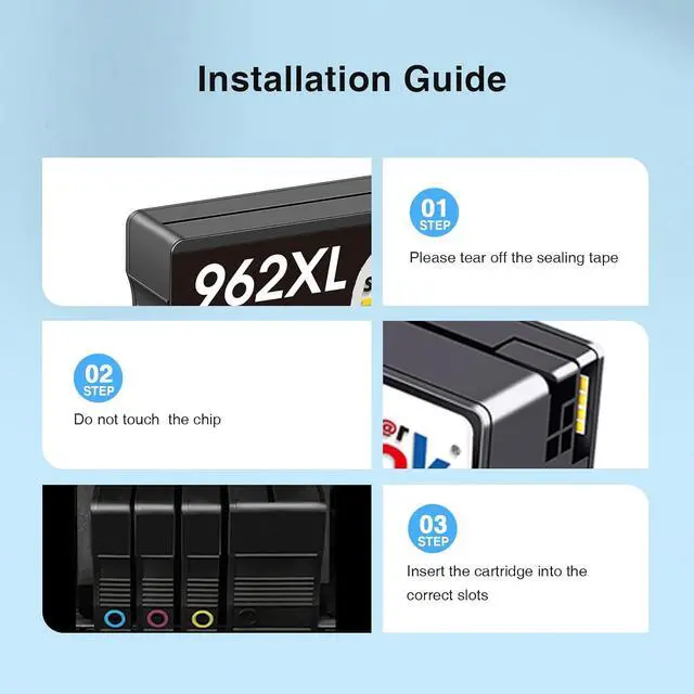 Alt view image 7 of 7 - 962XL Ink Cartridges Combo Pack Replacement for HP 962 Ink Cartridges