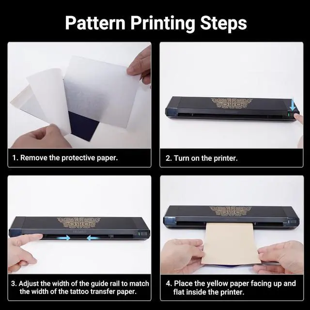 Alt view image 7 of 7 - ORGBRO Tattoo Stencil Printer, X8 Thermal Tattoo Transfer Printer with 30pcs Transfer Paper, A4/A5/A6 3-in-1 Wireless Tattoo Machine for Tattoo Artists & Beginners, Compatible with Phone/Tablet/PC