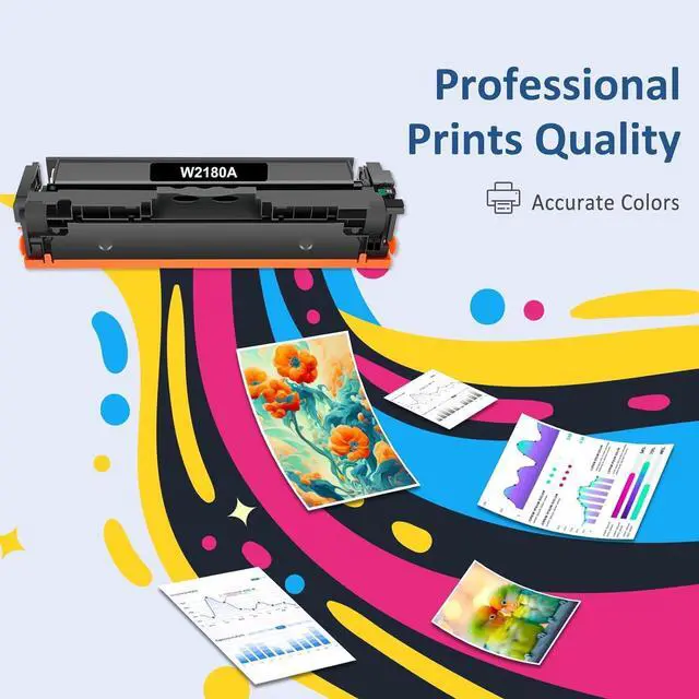 Alt view image 5 of 6 - 218A Toner Cartridges 4 Pack with Chip for HP 218X 3301fdw 3301sdw MFP 3301