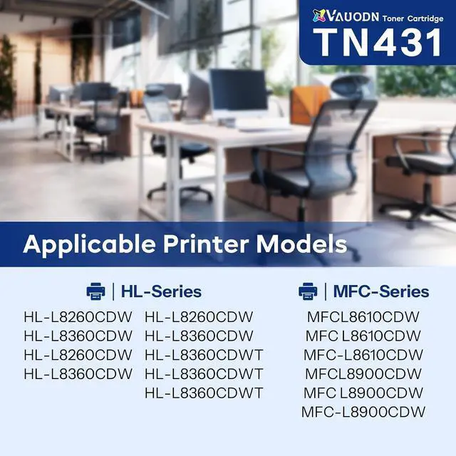 Alt view image 2 of 6 - TN431 TN-431 4 Pack Compatible TN 431 Toner Replacement for Brother TN431